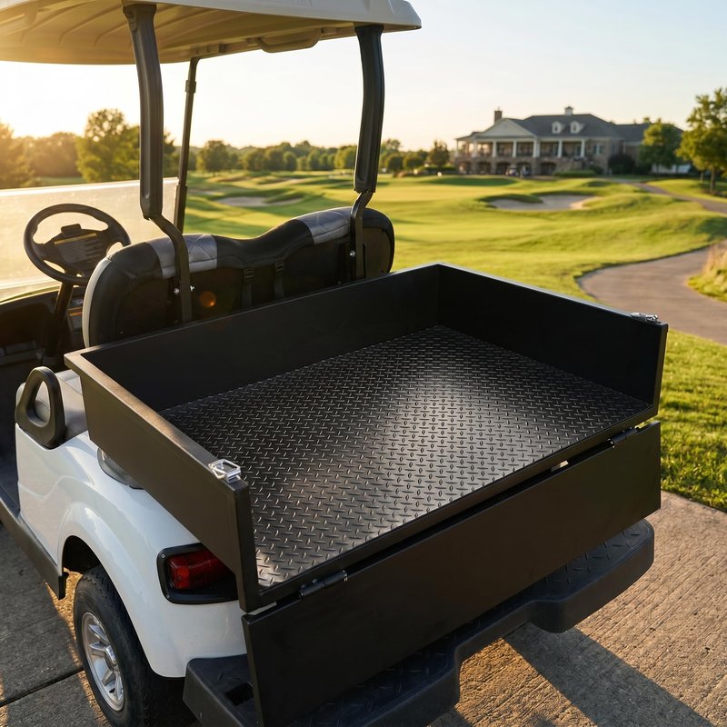 TakeLook Golf Cart Cargo Box Liner Mat for Club Car/E-Z-GO/Yamaha/Star Car/Excar/Icon and Most Golf Carts with Steel or Aluminum Cargo Box, 41.7 x 31 x 0.12 Inch, Full Coverage Anti-Slip Mat.