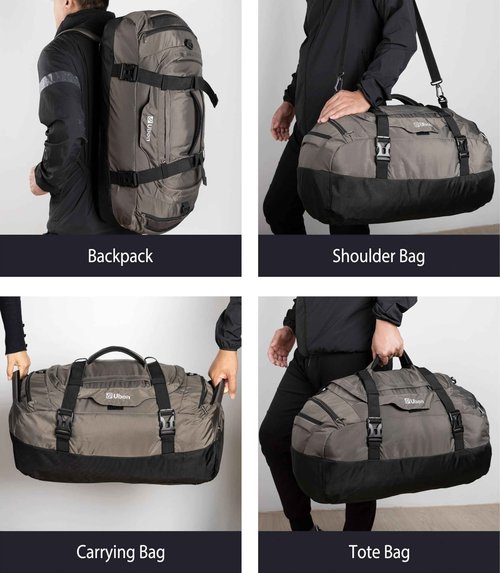 Ubon Large Sports&Travel Duffle Bags Packable Weekend Bag for Men Women (Grey,80L)