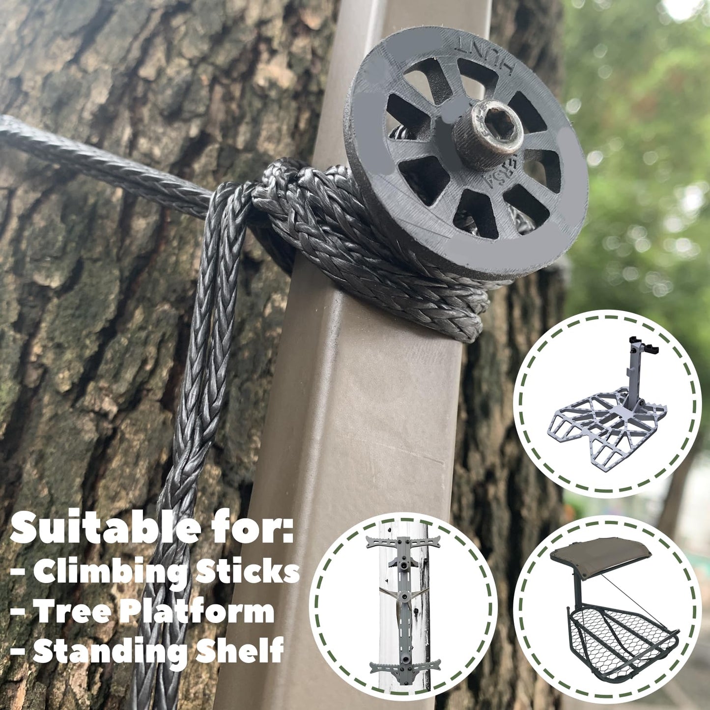 ZIVOXIA Climbing Stick Stabilizer Strap, Daisy Chain Amsteel Rope Hunting Utility Strap for Holding Climbing Sticks, Ultimate Stick Attachment - Weighs Only 1.5 Ounces