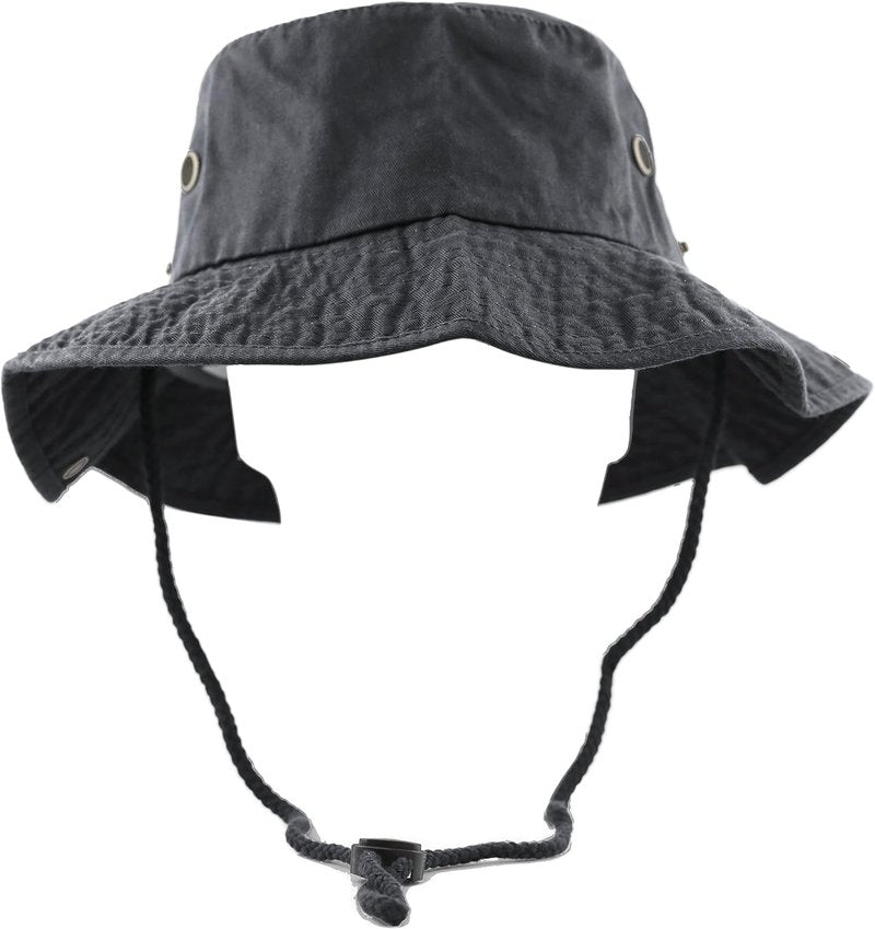 Cotton Stone-Washed Safari Bucket Hat - Wide Brim, Foldable & Double-Sided | Sun Protection