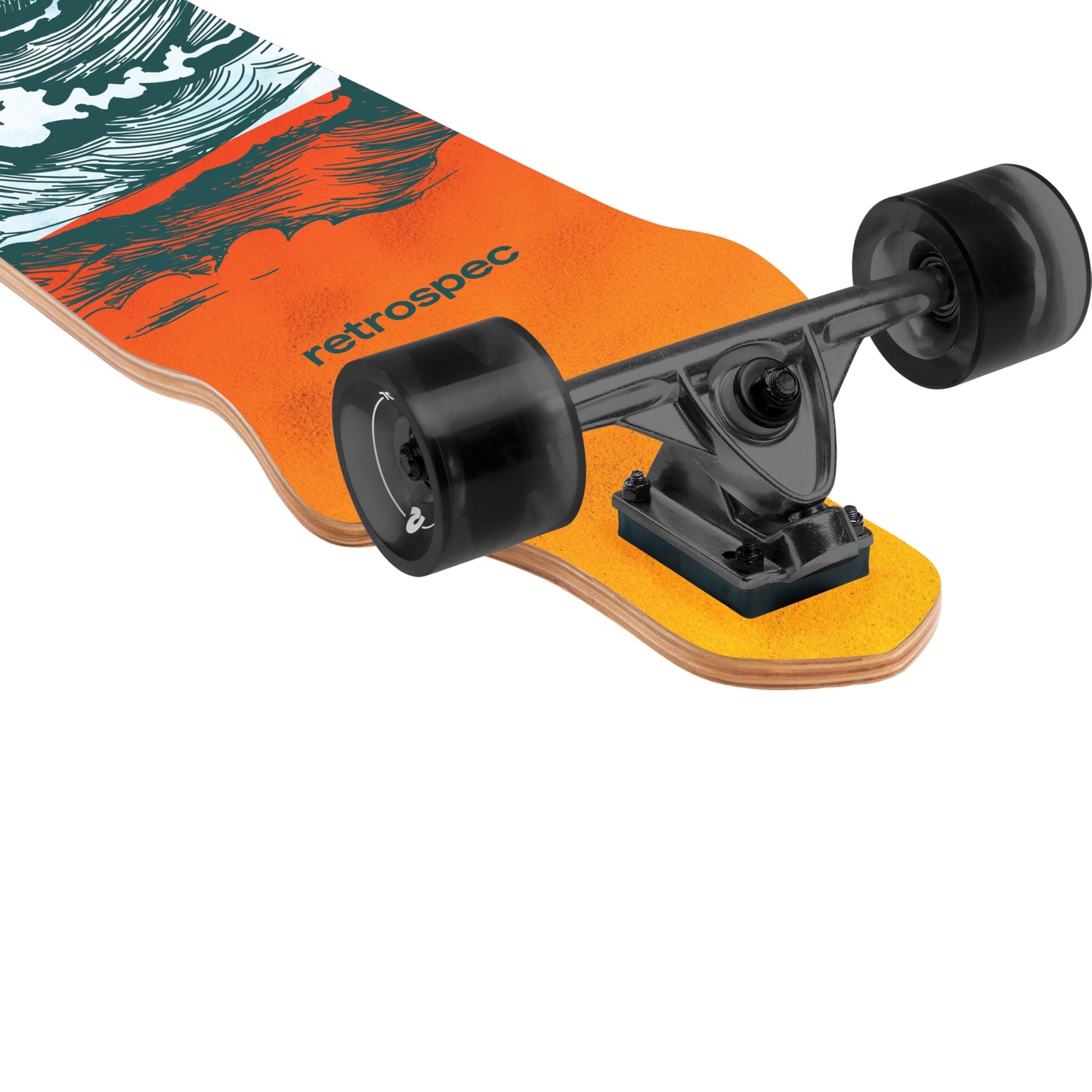 Retrospec Tidal Drop Down Longboard - 41" Extra Wide Stable Deck, 9-Ply Canadian Maple, ABEC-9 Bearings, 85A PU Wheels, Reverse Kingpin Trucks for Cruising & Downhill