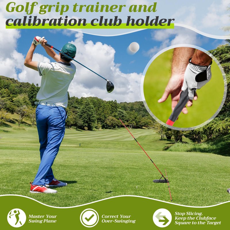 JolliLudo Golf Alignment Sticks & Swing Trainer Set Adjustable 7-Angle Holder & Grip Trainer Aid Portable Sectional Design for Swing Plane & Path Correction Training Equipment(Orange)