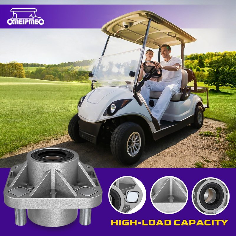 Golf Cart Front Wheel Hub Assembly for YAMAHA G2 G8 G9 G14 G16 G19 G22 G29 Drive Models, Golf Cart Front Wheel Hub with Hub Bearing/Oil Seal/Dust Cover, Replaces OEM# JG5-WF511-10-00 JG5-WF511-00