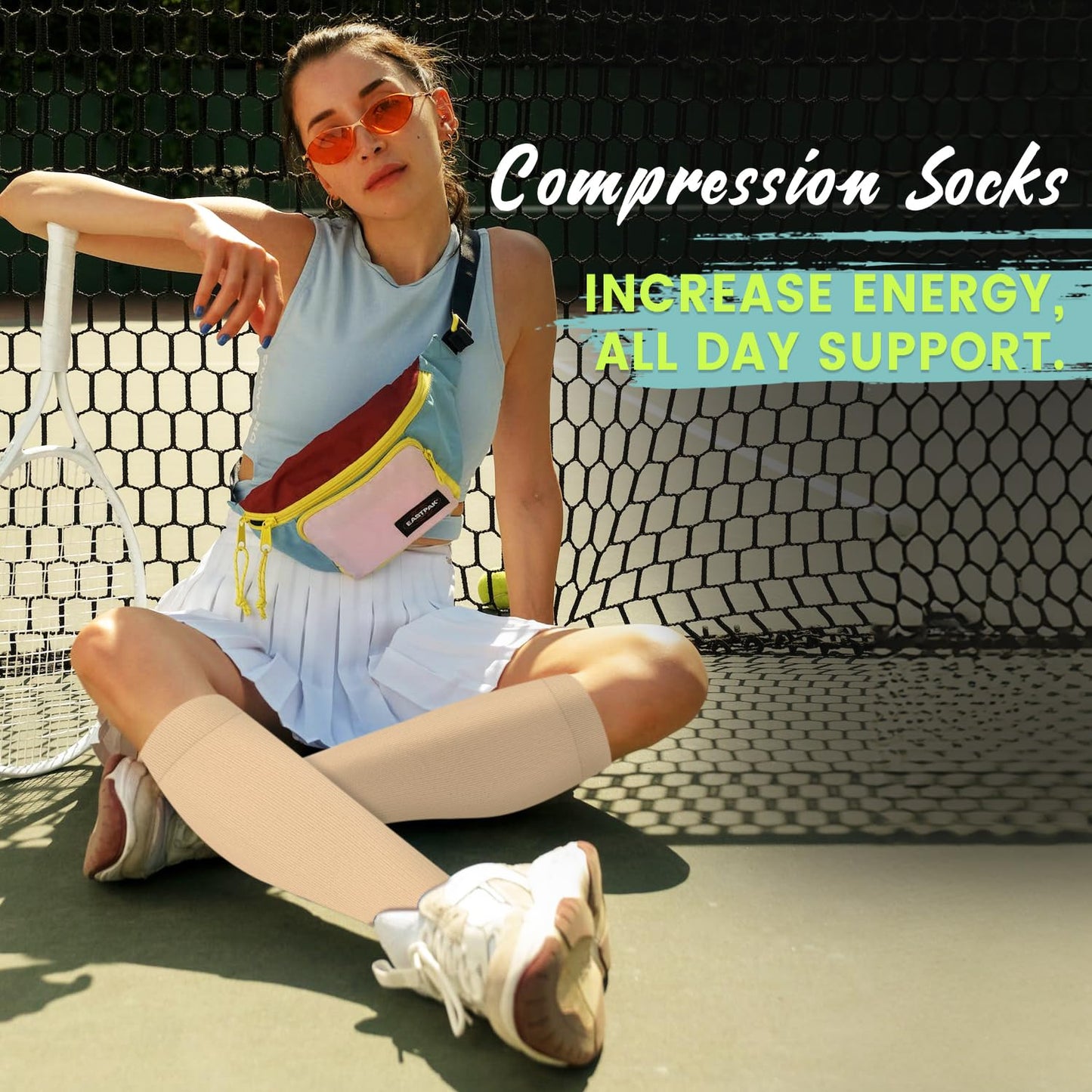 Iseasoo Copper Compression Socks (15-20 mmHg) for Men & Women - Running, Hiking, Cycling, Travel - Improves Circulation（L/XL）