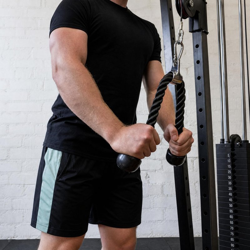 Fitvids Tricep Press Down Cable Attachment, LAT Pulldown Attachment, Weight Machine Accessories, V Handle, Tricep Rope