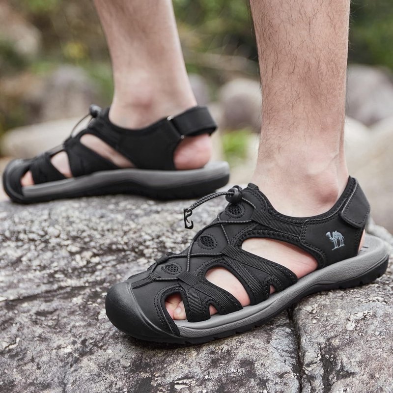 Men's Hiking Sandals - Closed Toe Waterproof Outdoor Beach Shoes | Sport Fisherman Design