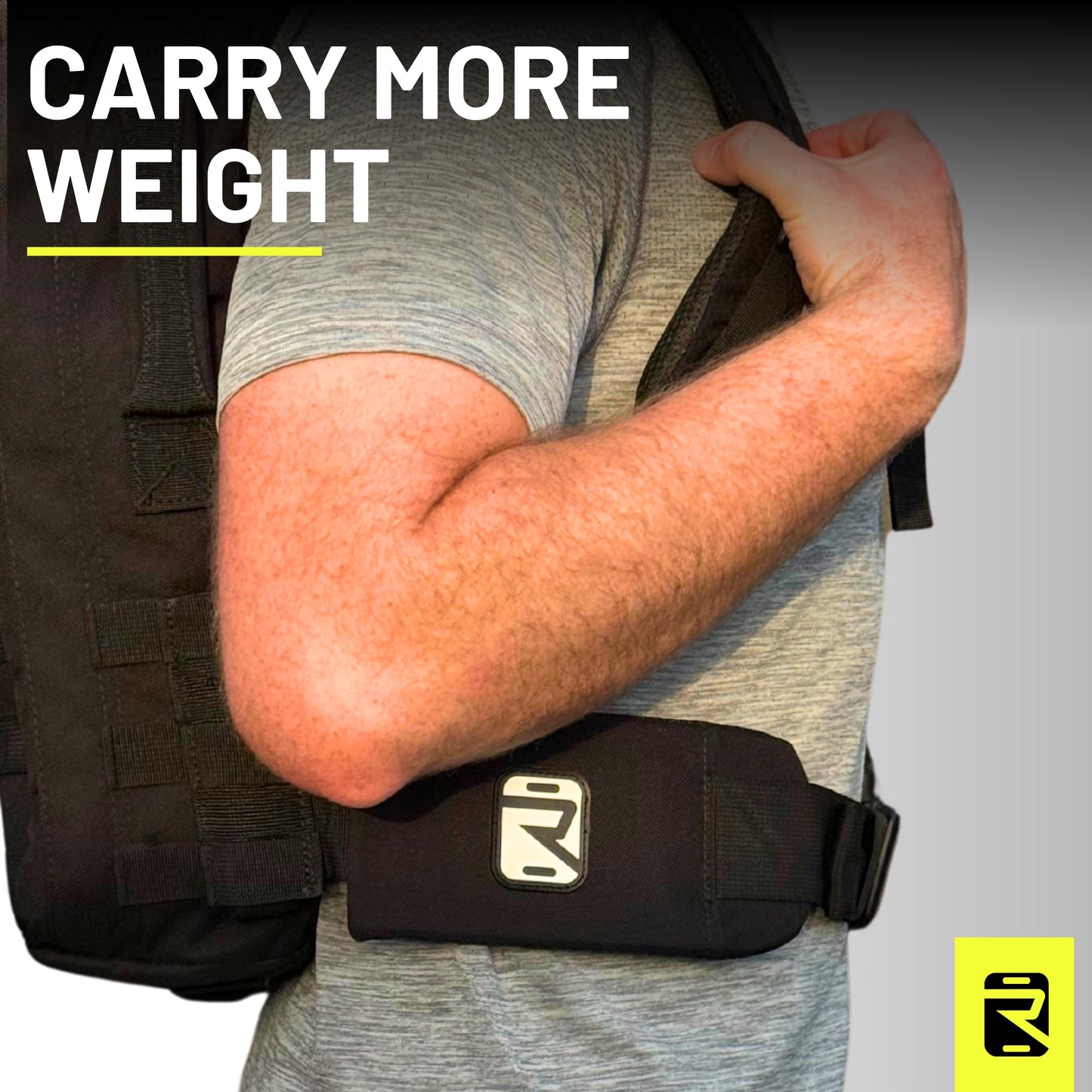 RUCKERCISE Rucking Hip Belt - Padded and Adjustable to Redistribute Weight for Improved Comfort on Long Rucks, Compatible with all RUCKERCISE Rucksacks MOLLE Webbing