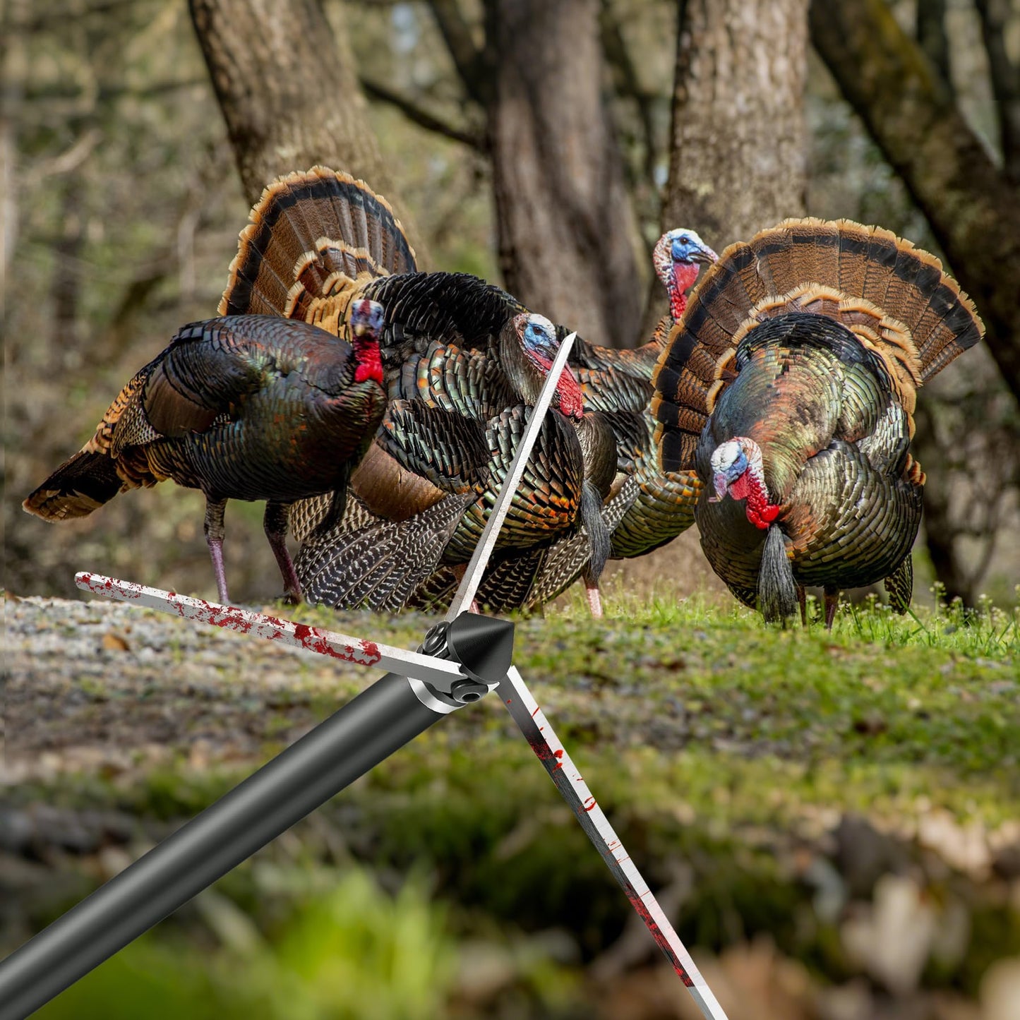 KEAUP 6 Pack 30 Inch Carbon Arrows for Compound Bow with 100 Grain Turkey Broadheads & Lighted Nocks Practice Target Hunting Arrows for Compound Recurve Bow (Spine 400)