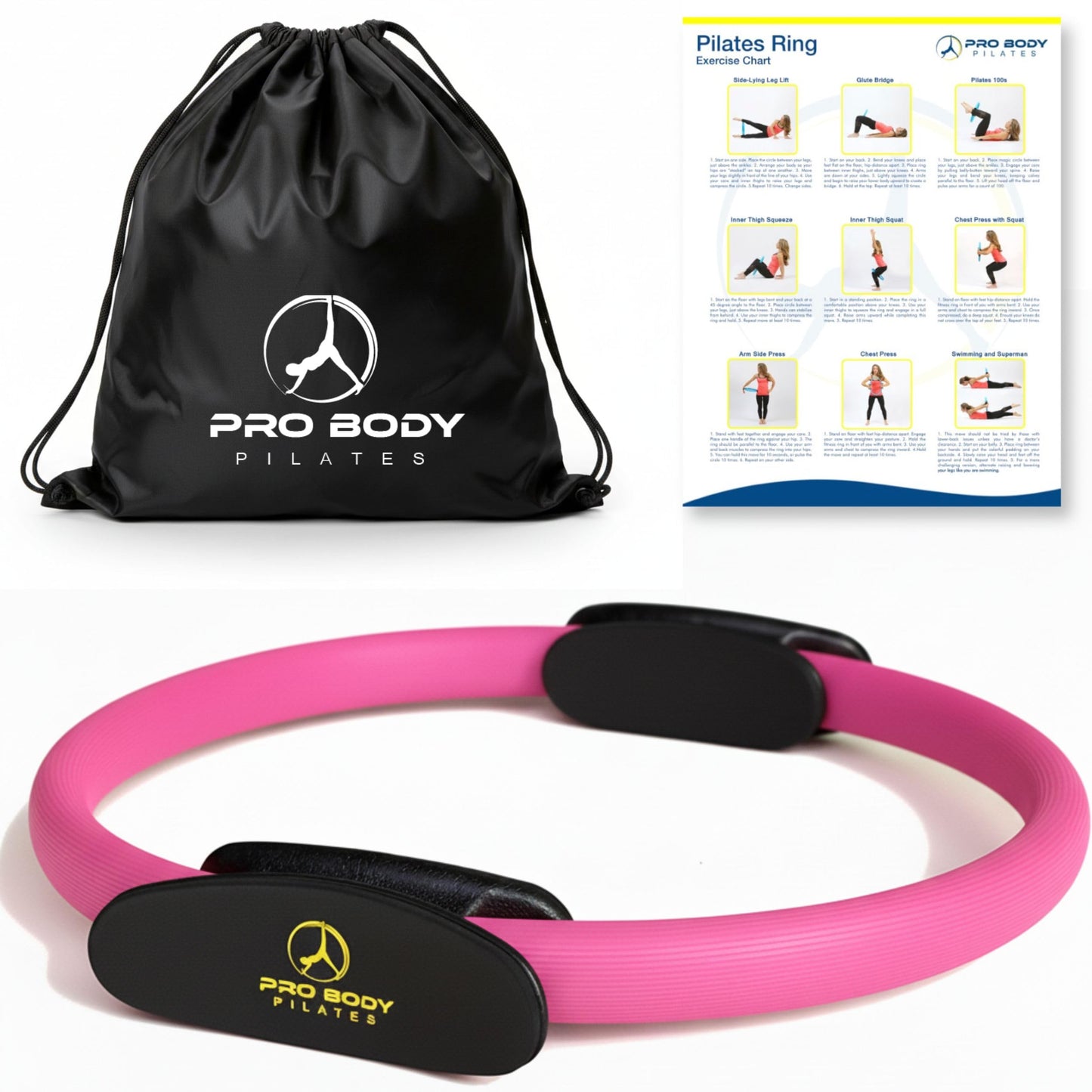 ProBody Pilates Circle - 14 Inch Magic Circle Pilates Ring (Pink)