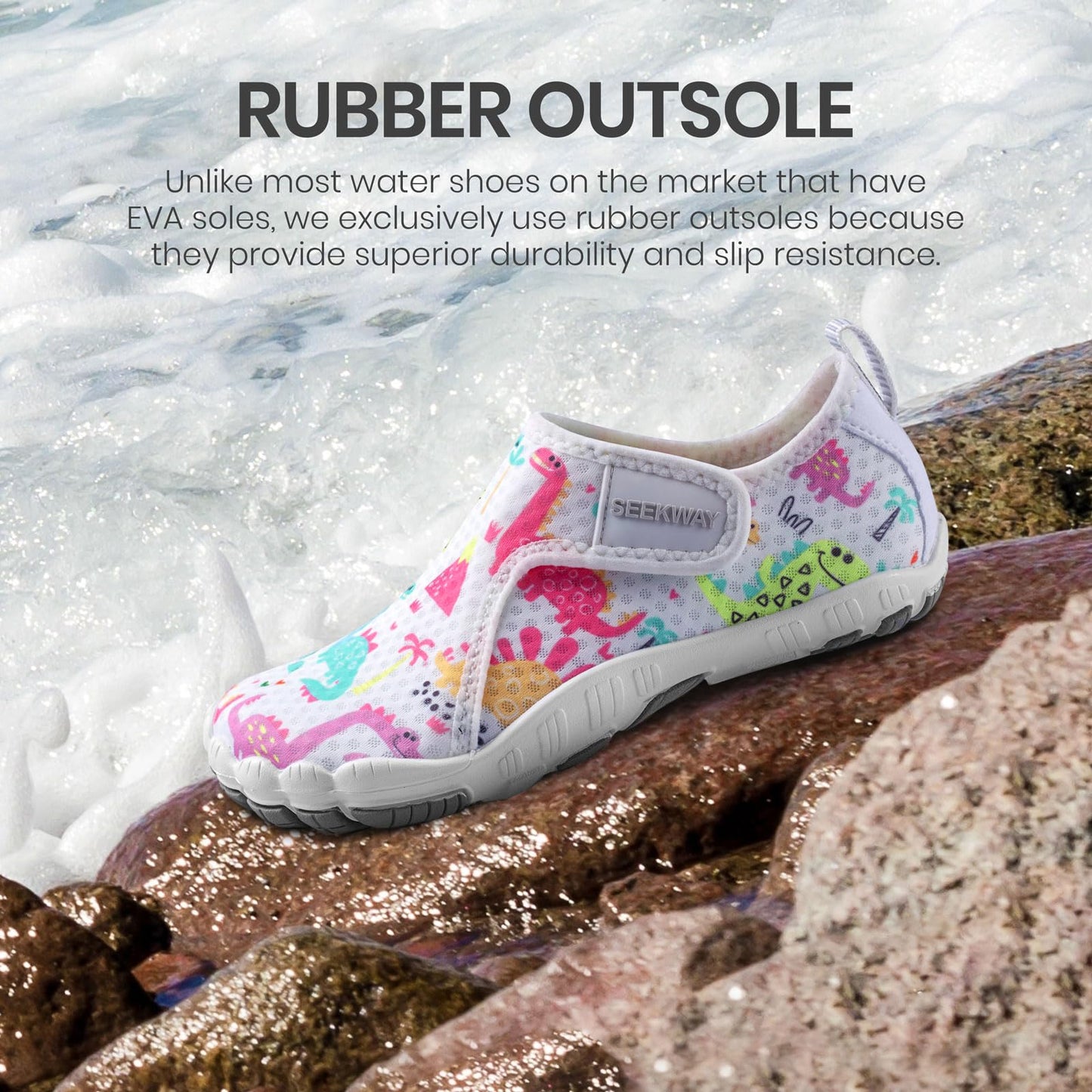 SEEKWAY Barefoot Water Shoes for Kids - Wide Toe Box and Quick-Dry Sand Shoes Toddler for Hiking Swim Beach Pool Kayak Sport Accessories, Camping Essentials Non-Slip for Boys Girls Sizes
