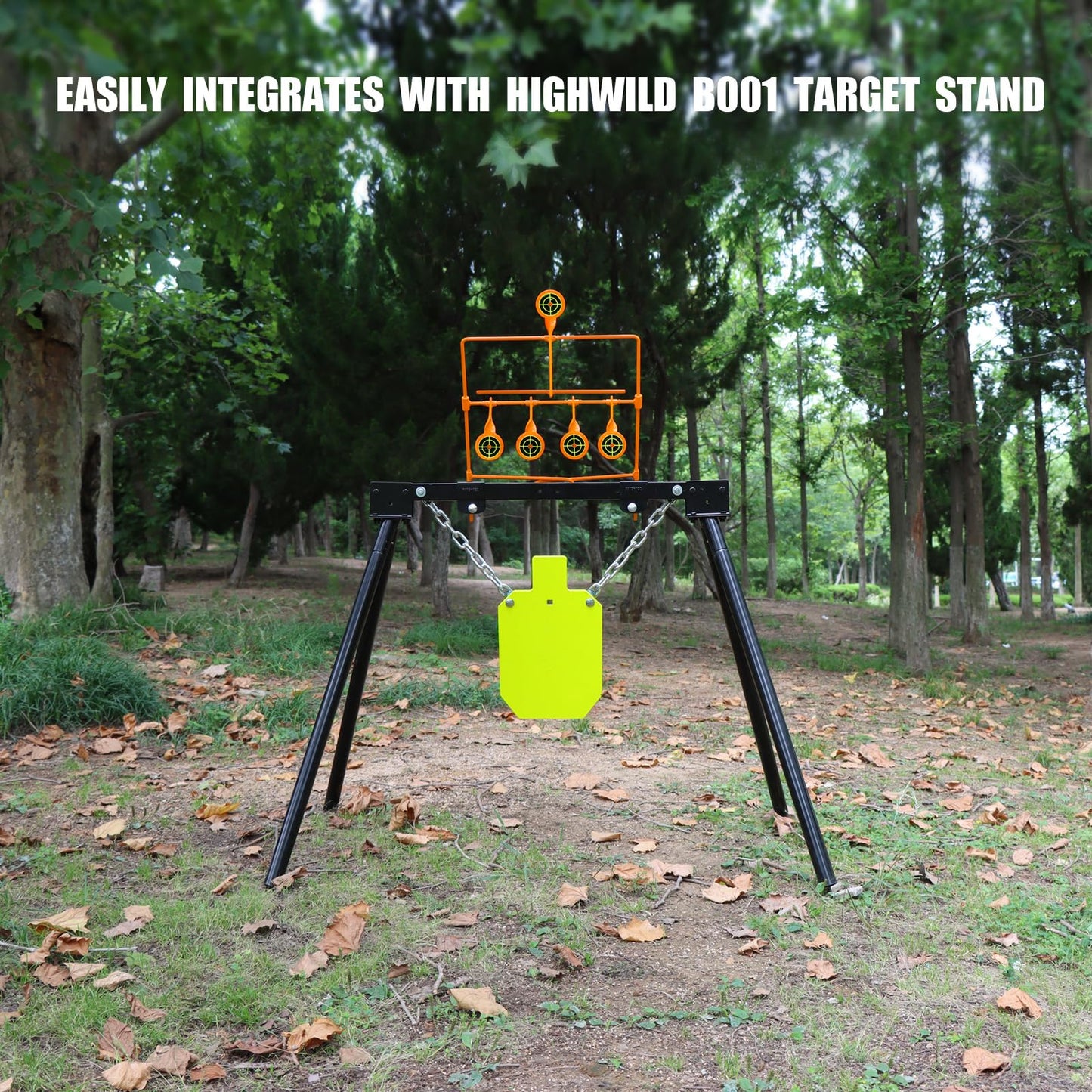 Highwild Air Gun Resetting Target Auto Reset Steel Target, Rated for .22 Caliber - Neon Orange