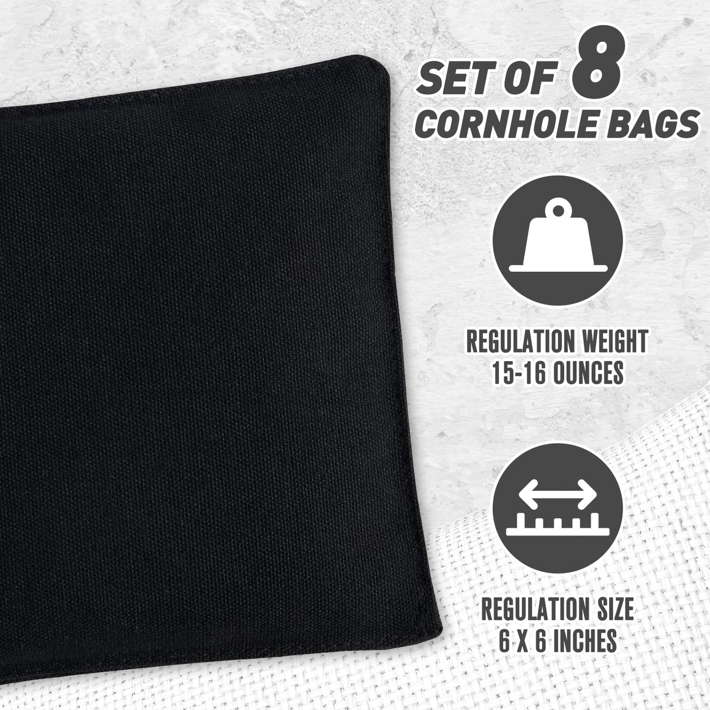 POTIVE Cornhole Bags Set of 8 Regulation Corn Hole Bean Bags for Cornhole Game, Professional Weather Resistant Corn Hole Bags with Tote Bag
