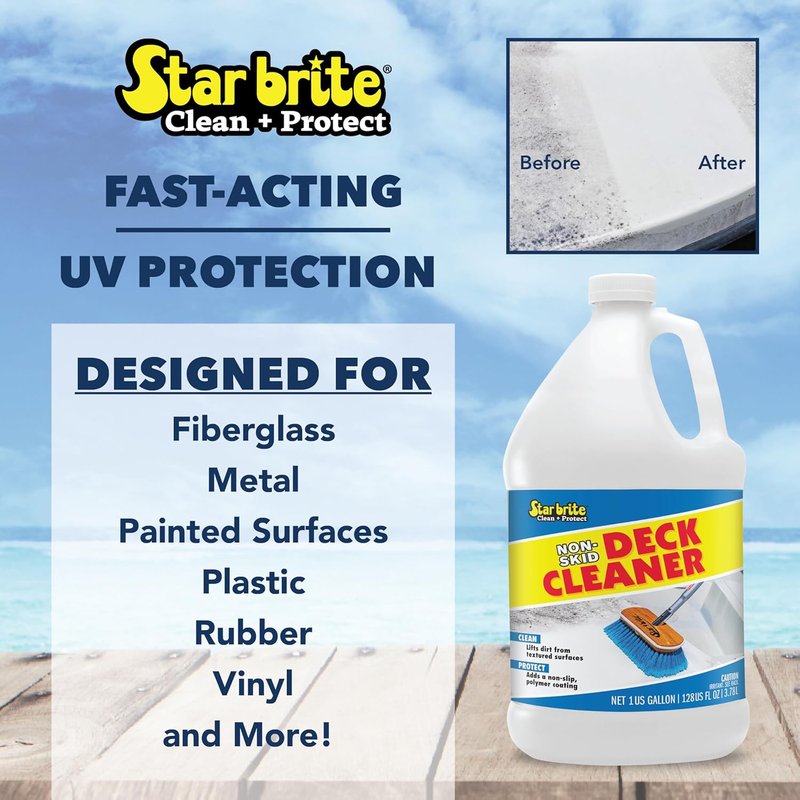 STAR BRITE Non-Skid Deck Cleaner - Ultimate Boat Deck Wash for Fiberglass, Vinyl & Metal Surfaces | Protects Against Stains & UV