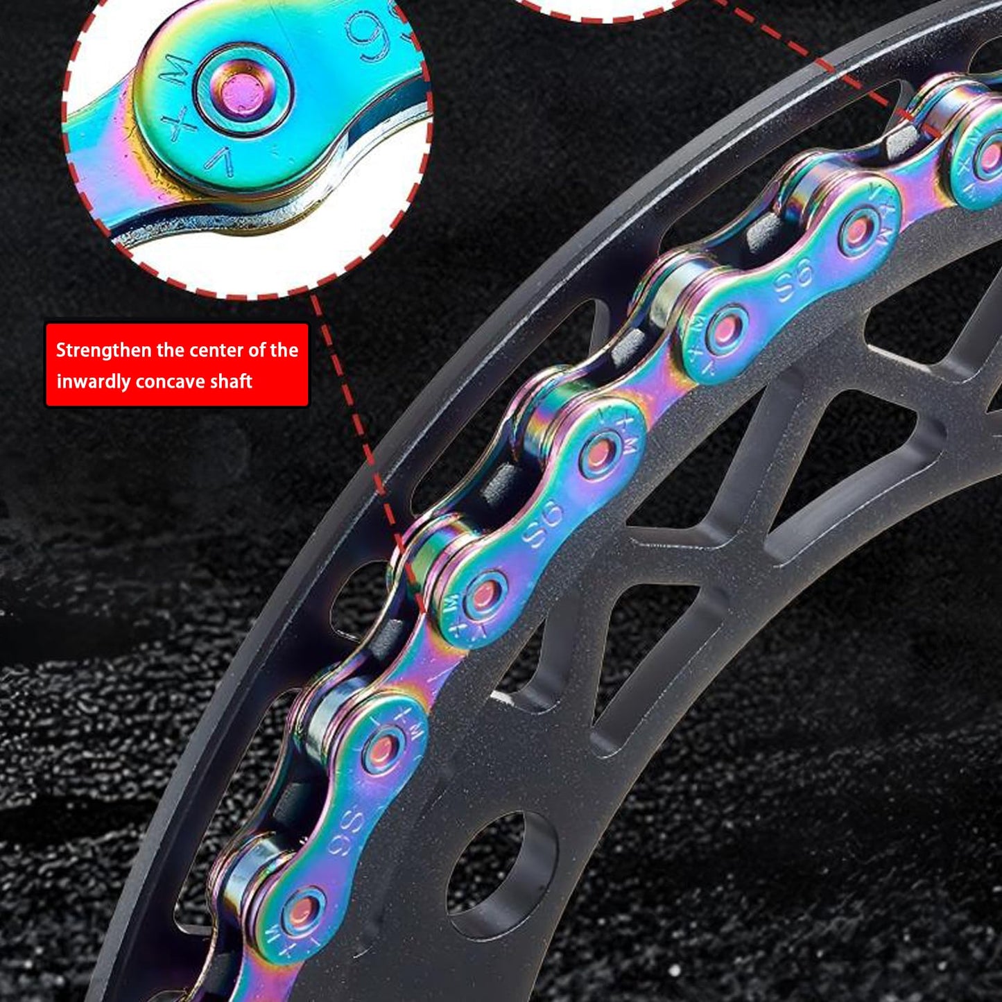 9 Speed Bike Chain,Suitable for Road Bicycles,Mountain Bike Accessories,Rainbow Color,116 Links,Compatible with Shimano/SRAM Mountain, Road Bike