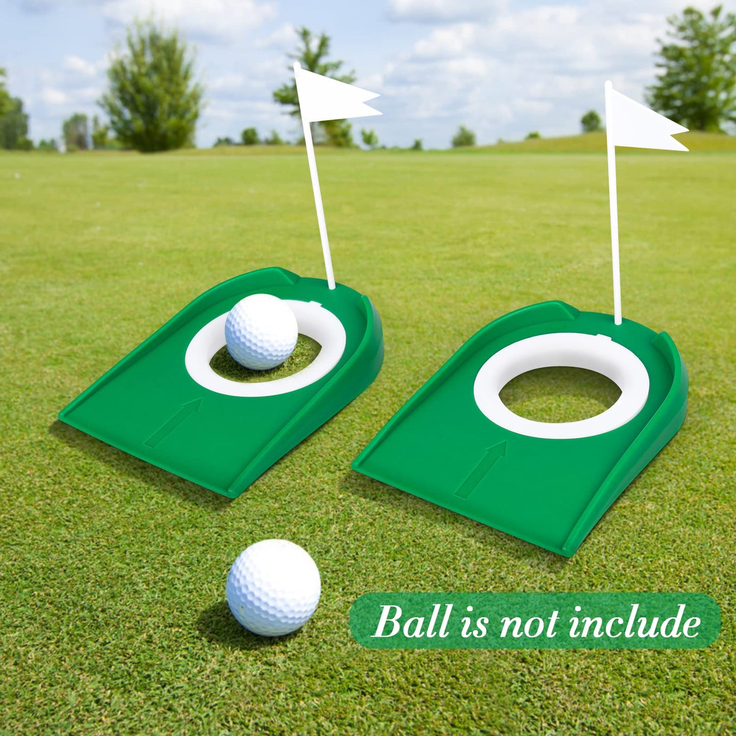 Eaezerav 6 Pack Golf Putting Cup with Flag Practice Training Aids Plastic Golf Putting Hole for Kids Adults Home Office Garage Yard Lawn Indoor Outdoor Practice