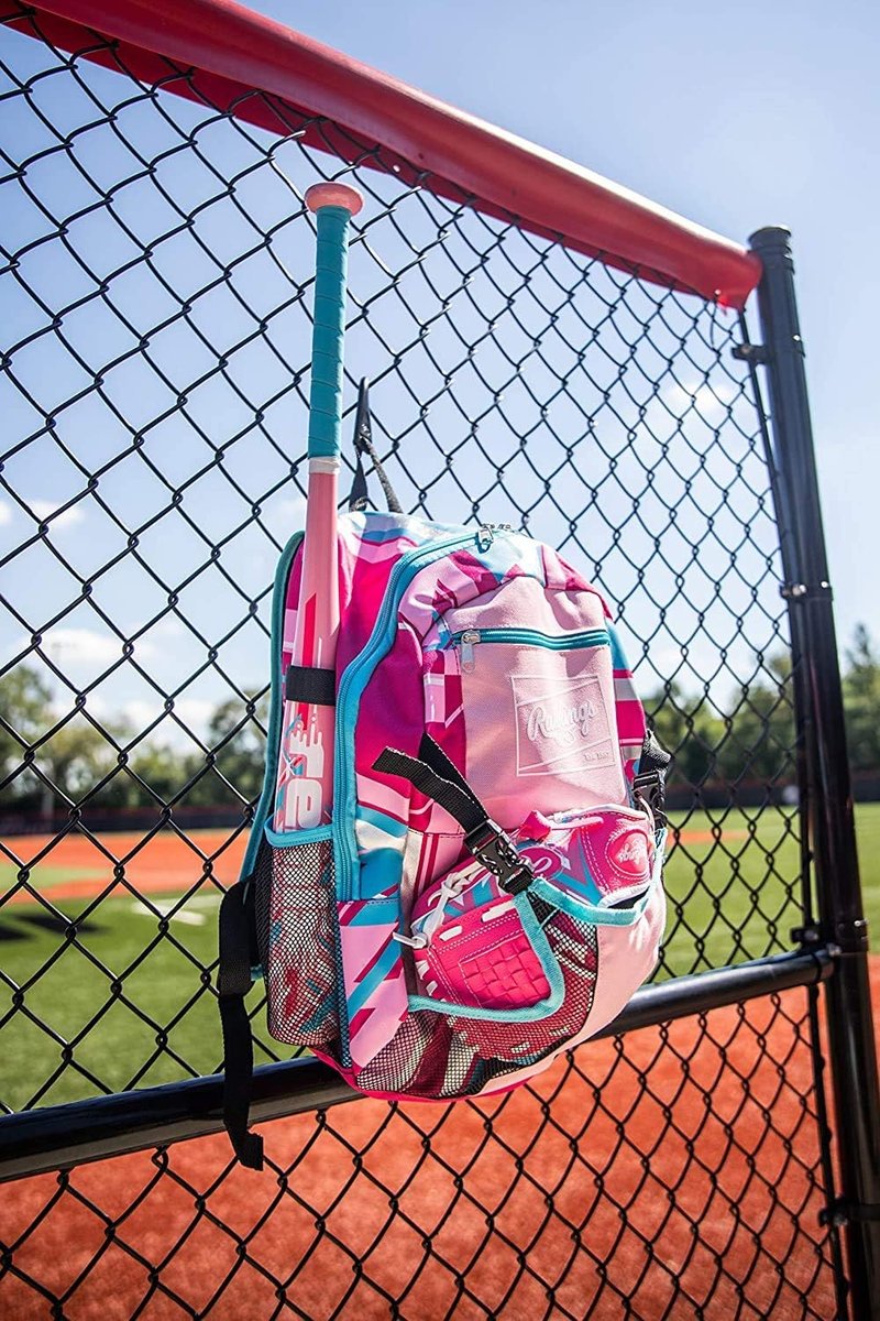 Rawlings T-Ball & Youth Baseball Backpack - Stylish Pink Equipment Bag for Kids
