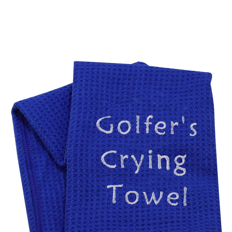 LEVLO Embroidered Golf Towel Gift Golf Lover Gift Golfer's Crying Towel Golf Towel with Clip (Golfer's Crying)