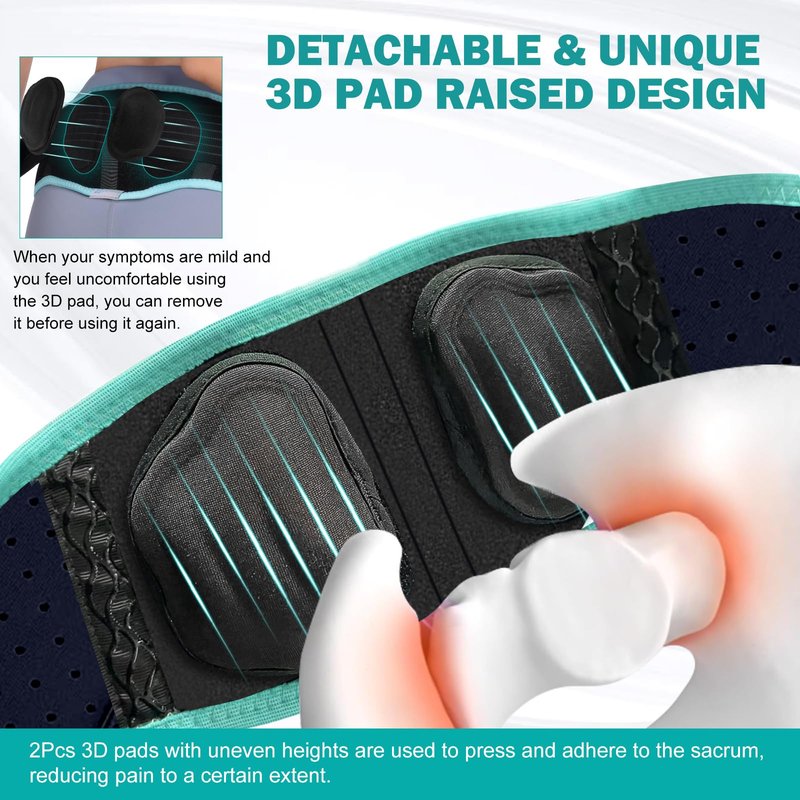 Sacroiliac Hip Belt With Double 3D Pad for Women and Men，With Anti Slip Strips Adjustable Pelvic Support Belt for Sciatica, Pelvis, Lumbar & Nerve Pain Si Joint Dysfunction Trochanter brace(Regular)