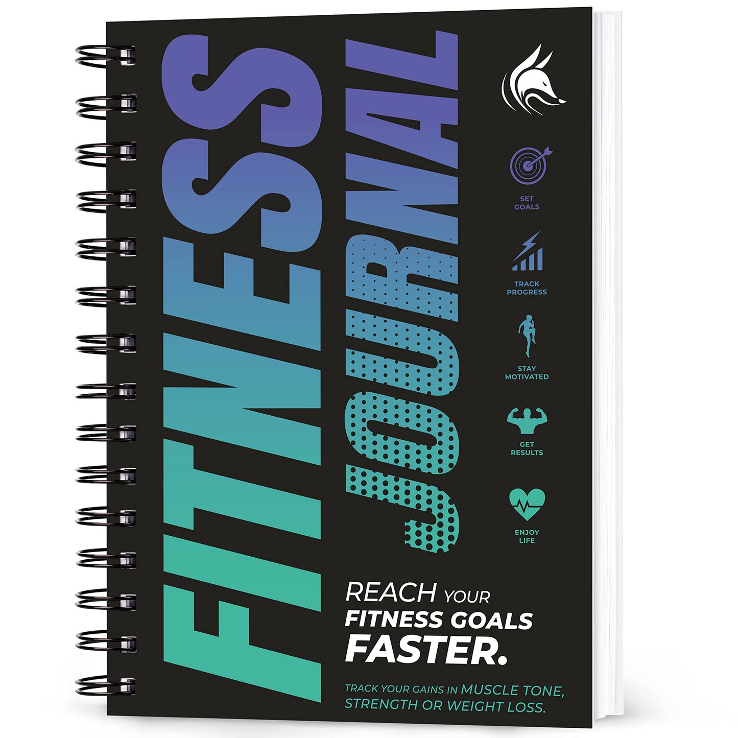 Clever Fox Fitness Journal Workout Log Book - Daily Fitness Planner Workout Journal for Women and Men. Spiral-Bound, Laminated Cover, Thick Pages, A5 (Sky Blue & Navy Blue)