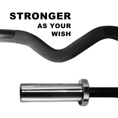 Chong Olympic Barbell 47INCH/4FT EZ Curl Weight Bar, 350lb Capacity Chrome Barbells for Gym Home Strength Training,Weightlifting,Power Lifting