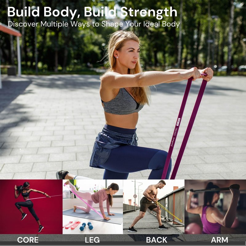 JOINTHERA Premium Latex Free Resistance Bands for Working Out - Set of 5 + Carrying Bag | Non Latex Pull Up Loop Workout Bands Resistance for Women and Men | Stretching, Exercise and Muscle Training