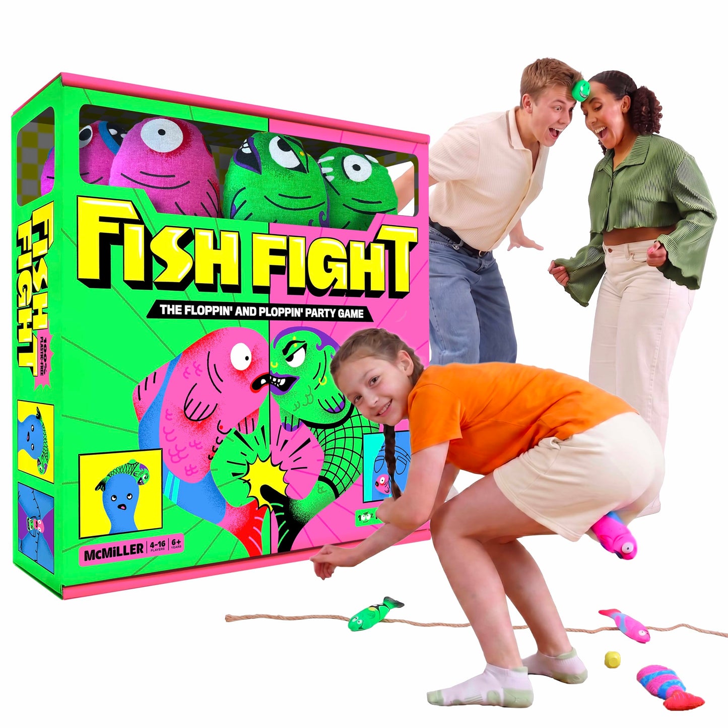 Fish Fight – Funny Flopping Fish Game for Kids & Adults | Outdoor Summer Party Game for Beach, Backyard, Pool, Family & Friends