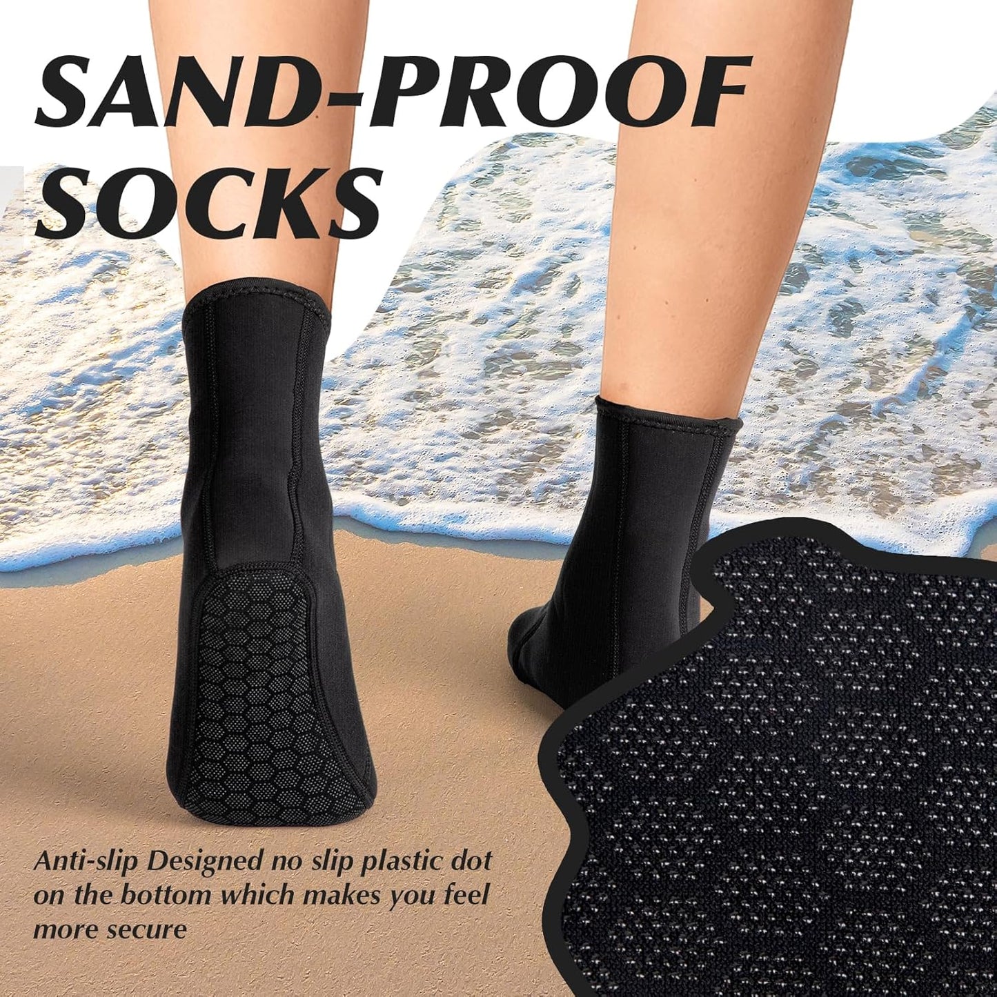 Neoprene Water Socks - 3mm Diving Socks for Outdoor Sports | Comfortable Fit