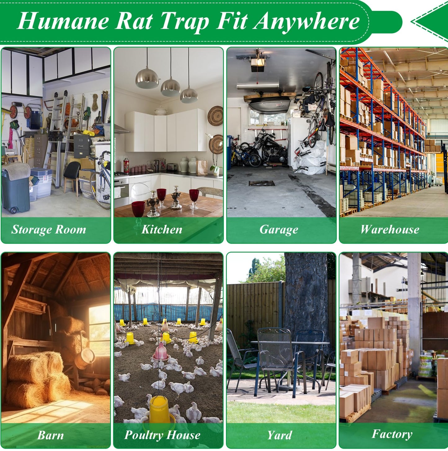 2 Packs Humane Rat Mouse Trap Outdoor Live Animal Cage Indoor & Outdoor