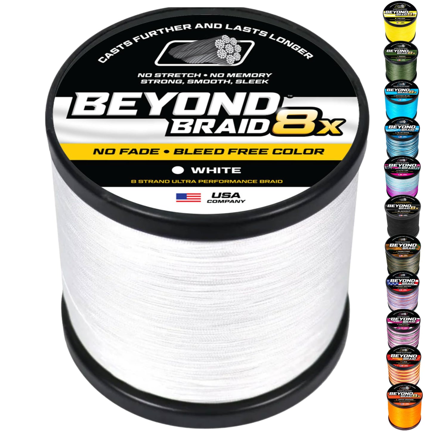 Beyond Braid Braided Fishing Line - White 8X - No Fade/500Yards/30lb