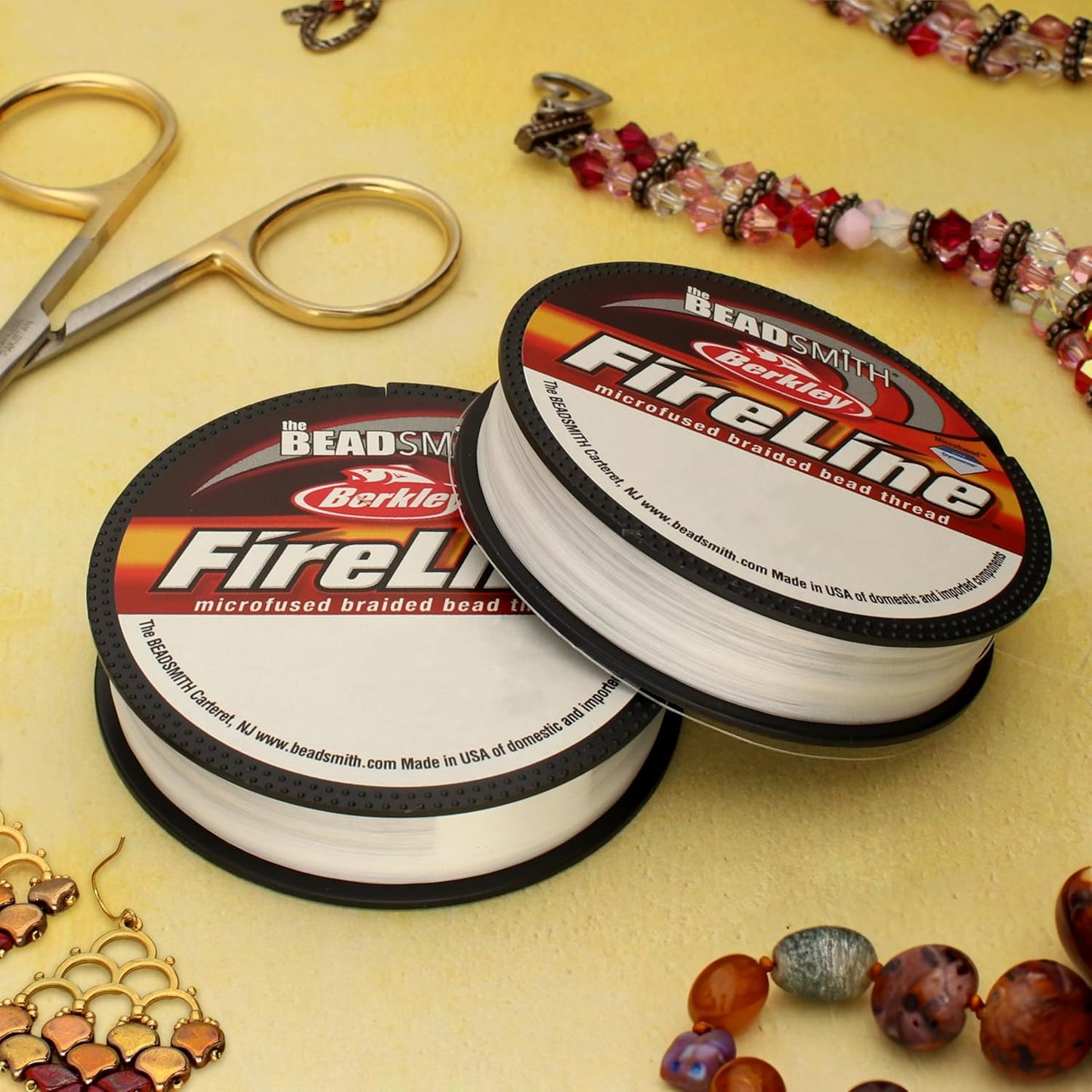 Beadsmith Fireline - Micro-Fused Braided Thread - 4lb Test, .005” Diameter, 50 Yards, Crystal Color | Strong Jewelry Making String