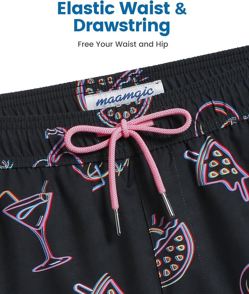 2 in 1 Men's Swim Trunks - 7 Inch Board Shorts for Beach & Pool Fun