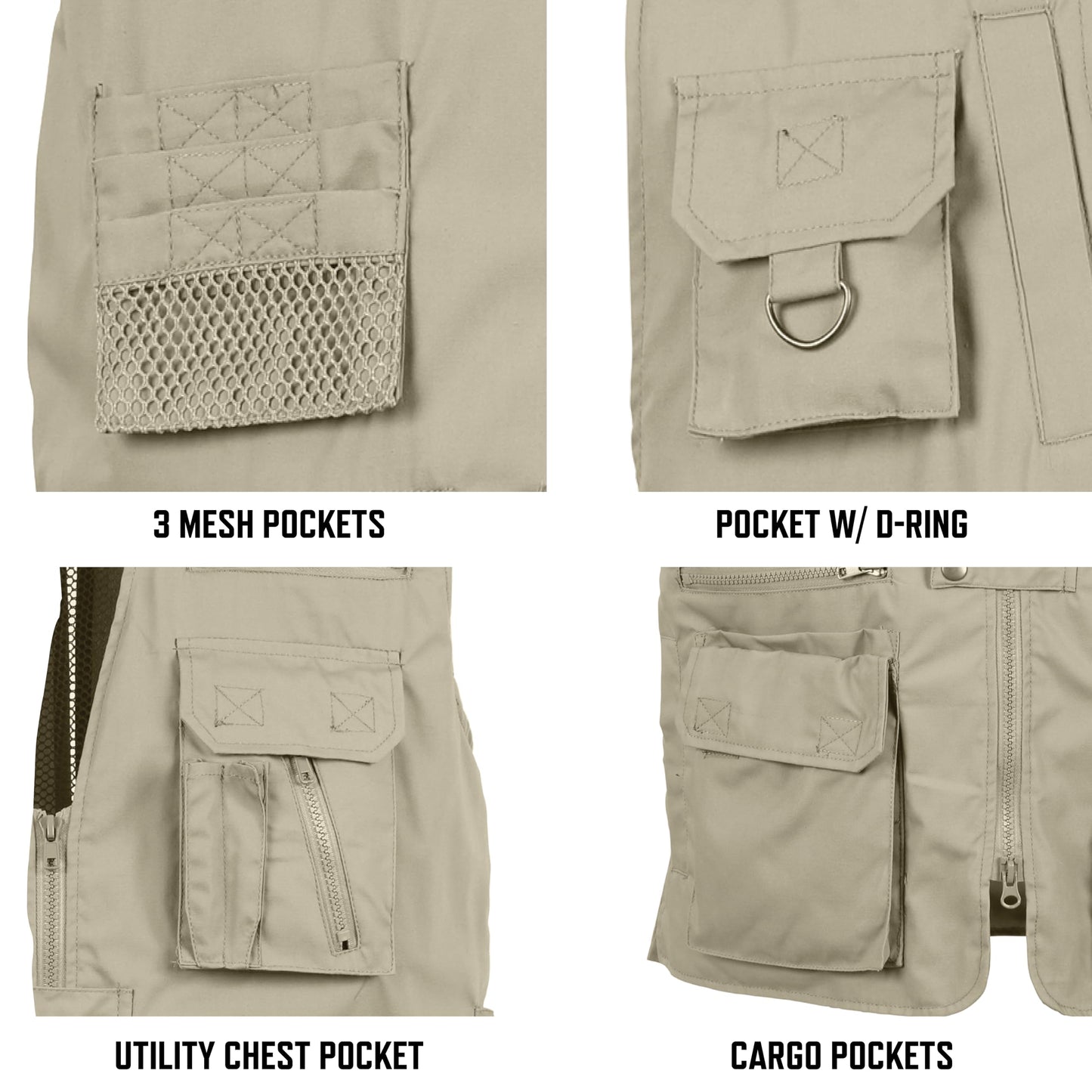 Plainclothes Concealed Carry Vest-Khaki- XX-Large