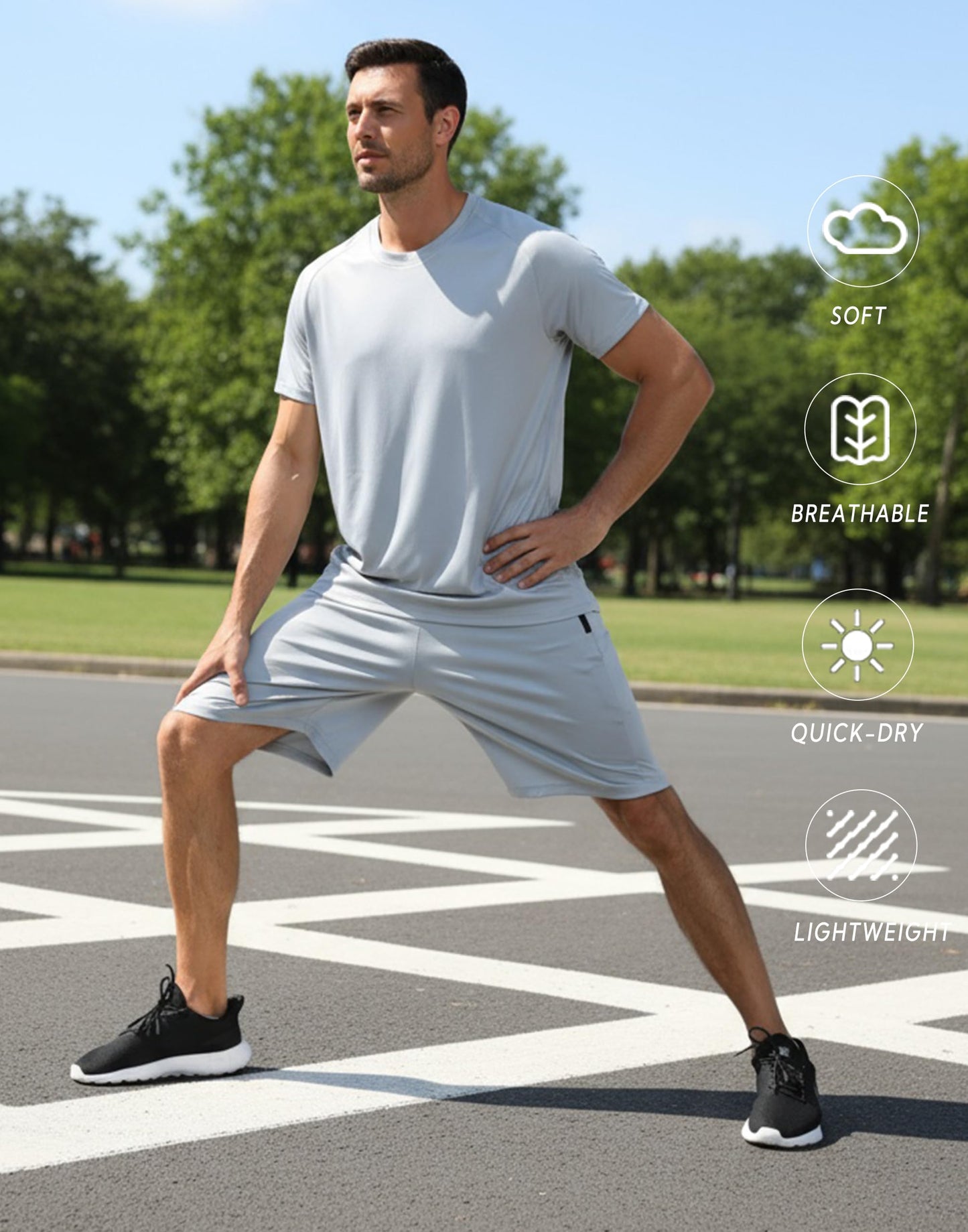 RPOVIG Men's Workout Shorts Sets 5 Pack with Zippered Pockets Basketball Gym Activewear Athletic Mesh Shorts