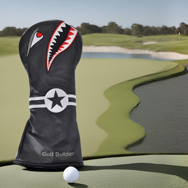 GOOACTION Shark Golf Driver Head Cover, Creative Cartoon Animal Pattern Synthetic Leather Protector | Universal Fit for 460cc Driver & On-Course Defense