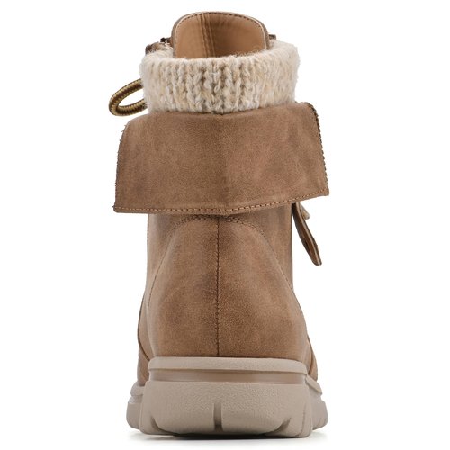 CLIFFS BY WHITE MOUNTAIN Women's Shoes Hope City Hiker Boot, Tan/Fabric/Sweater, 6.5 W