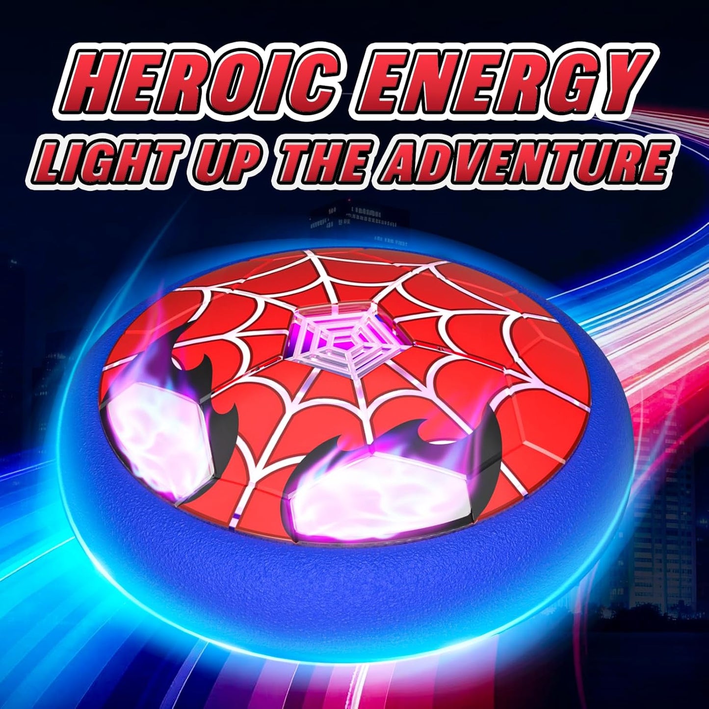 Light Up Hover Soccer Ball - Glowing Web Design & LED Eyes | Indoor Fun Toy for Kids Age 3-12