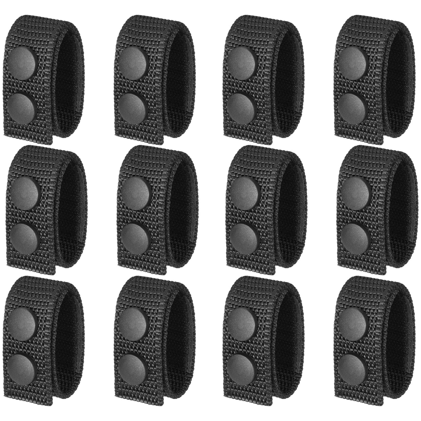Ullnosoo Belt Keepers for Duty Belt, 12 Pack 1000D Nylon Tactical Keepers 2¼" with Double Snaps