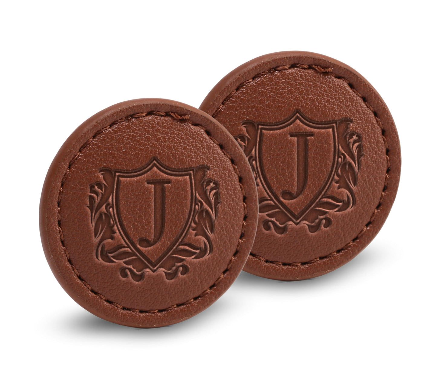 CybGene Golf Ball Markers (Tan, Set of 2) - Golf Gifts for Men - Golf Accessories Leather Golf Markers - J