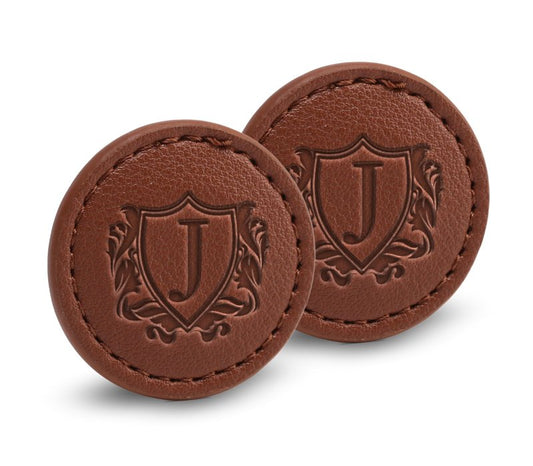 CybGene Golf Ball Markers (Tan, Set of 2) - Golf Gifts for Men - Golf Accessories Leather Golf Markers - J