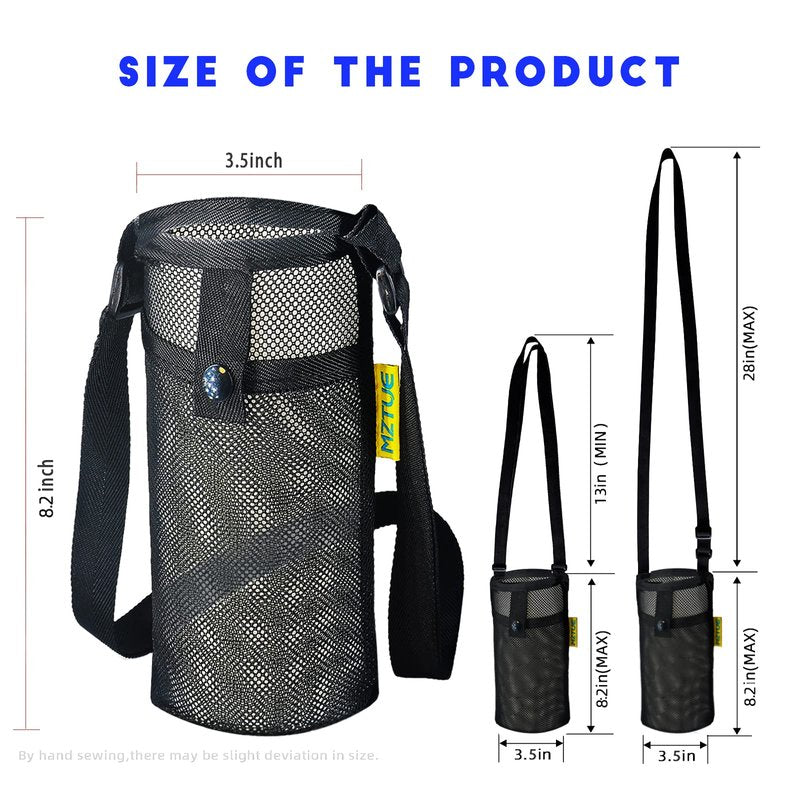 MZTUE Water Bottle Holder with Strap, 3-Pcs Premium Water Bottle Carrier With Strap Easy Clean, Lightweight Water Bottle Bag for Hiking, Walking, Travel, Cycling, Gym, Running