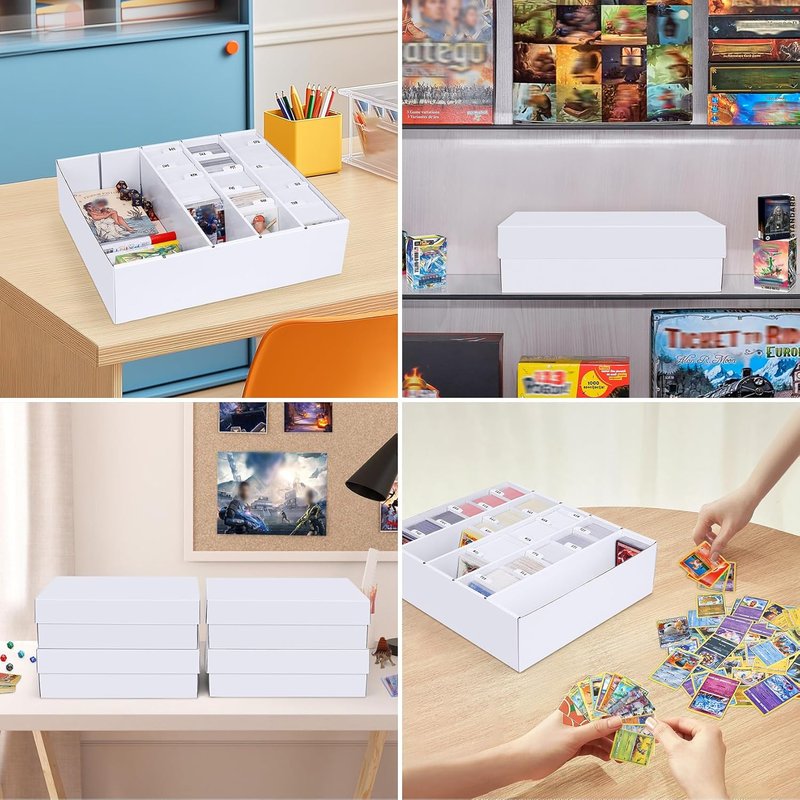 Trading Card Storage Box - 5 Row Cardboard Organizer for MTG, TCG & Sports Cards | 2 Pack