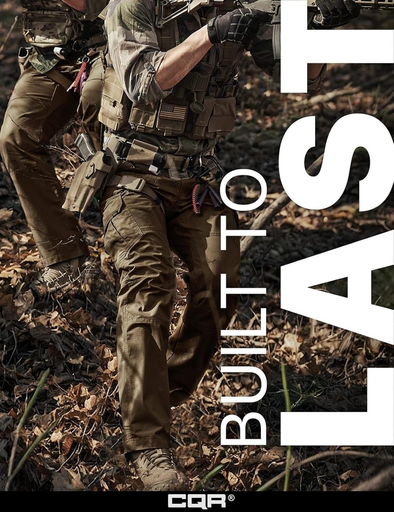 CQR Men's Tactical Pants - Lightweight Water-Resistant Cargo Pants for Work & Hiking | EDC Outdoor Apparel