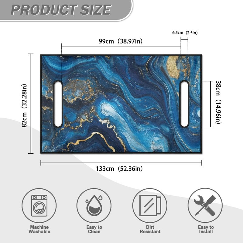 FUIBENG Golf Cart Seat Blanket Towel, Travel Sports Golf Cart Seat Cover for 2-Person Seats Club Car, Blue Marbling Print