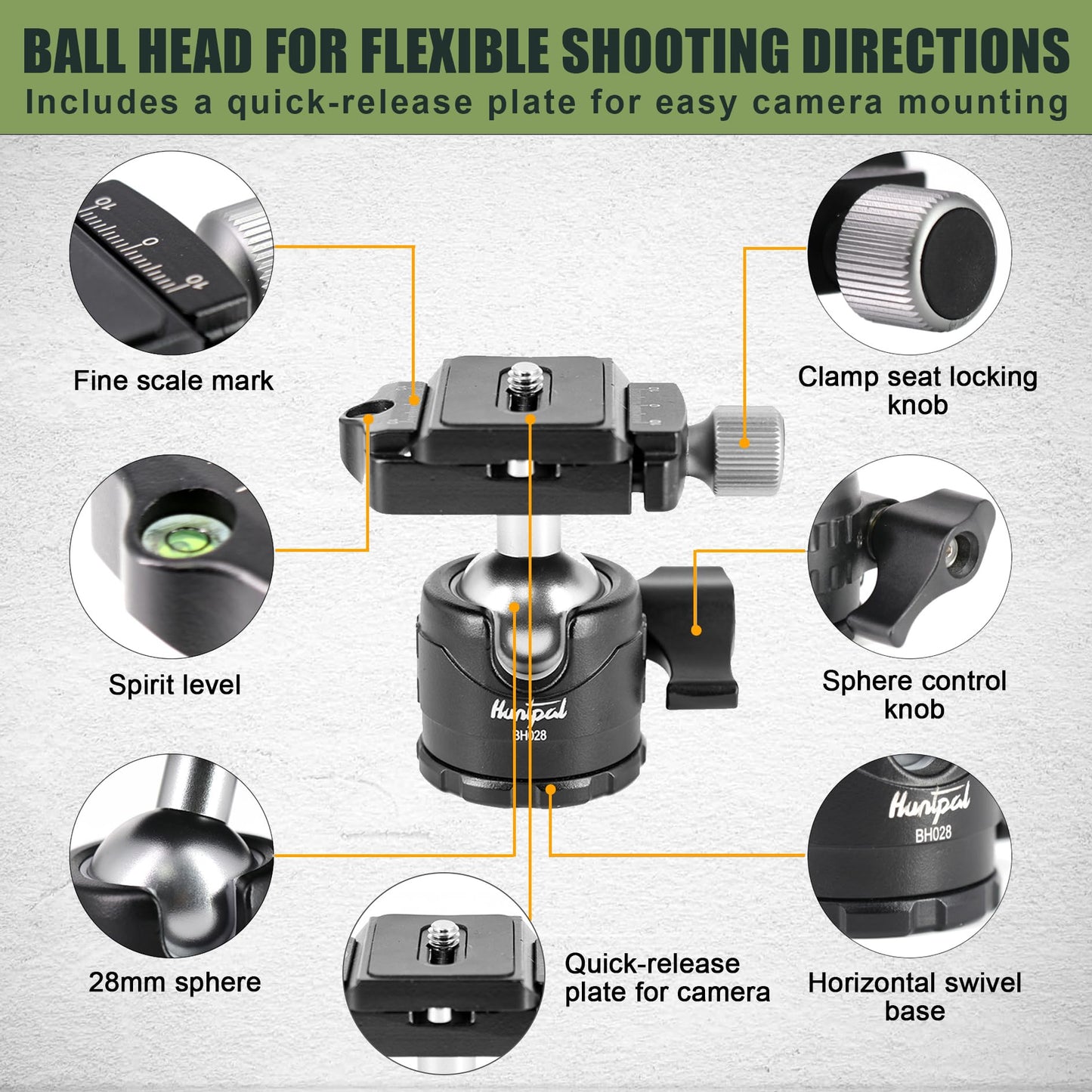 HUNTPAL 19"-65" Hunting Tripod Shooting Stick Gun Rifle Rest