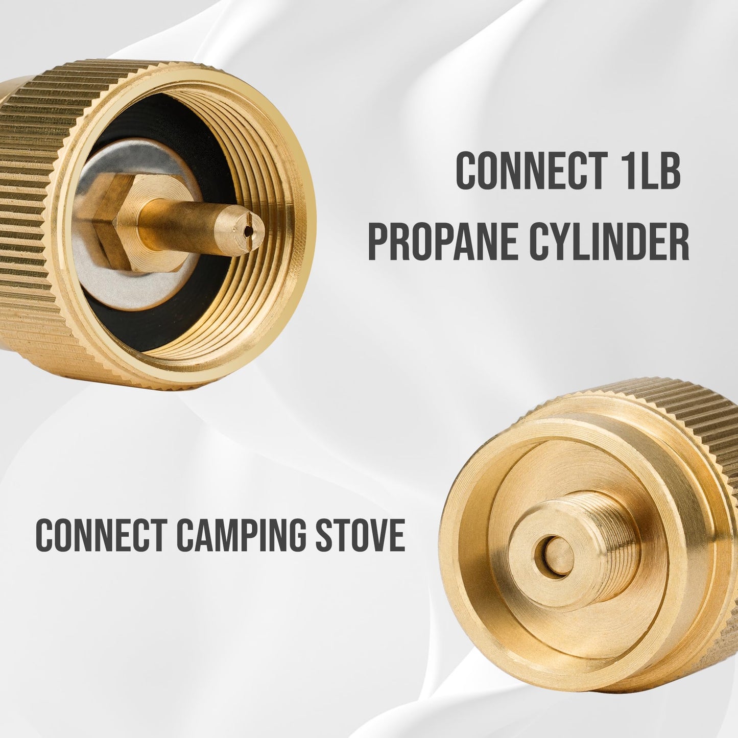 Onlyfire Camping Stove Adapter 2-Pack, Camping Backpacking Stove Convert Connector 1LB Outdoor Propane Small Tank Input EN417 Lindal Valve Output, Camp Fuel Refill Adapter for Outdoor Backpack Hiking