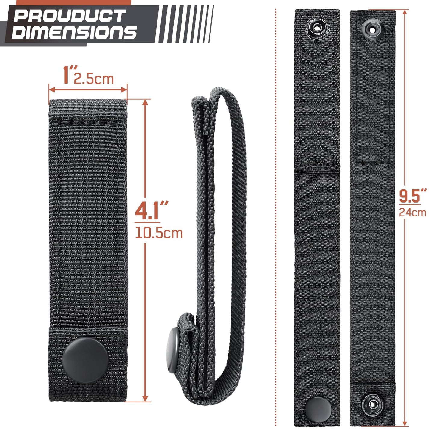 WYNEX Molle Straps 4"/6" Accessories for Tactical Pouch Plate Carrier, 4Pcs