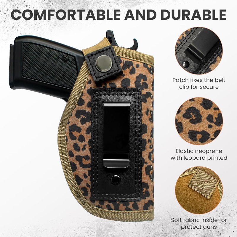 Concealed Carry Gun Holster for Women - Universal IWB 9mm & .380 Pistol Holster | Fits Glock 17, 19, 42, 43, 43X