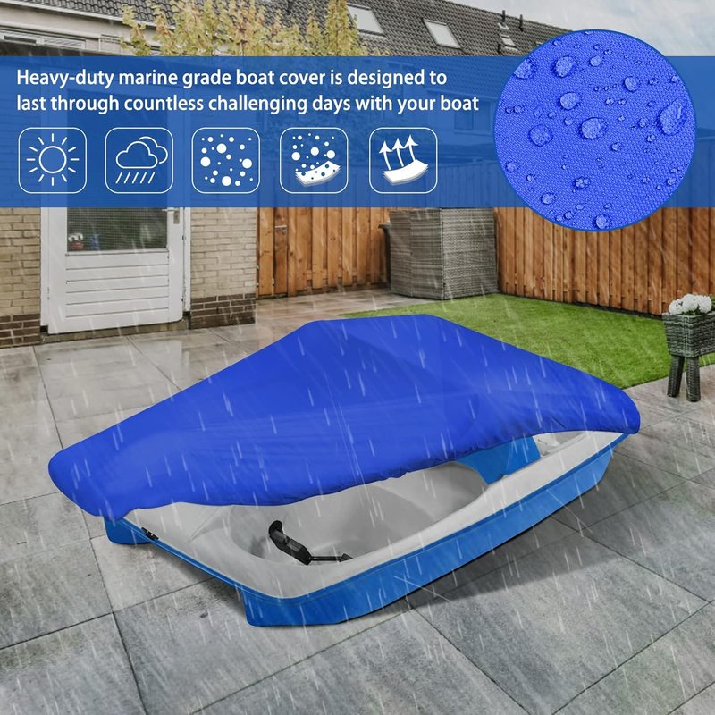 Pedal Boat Cover - Waterproof Heavy Duty for 3 or 5 Person Paddle Boats | Blue