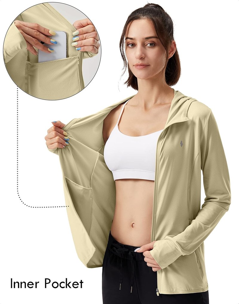 Soothfeel Women's UPF 50+ Sun Protection Hoodie - Lightweight Long Sleeve Jacket for Hiking & Outdoor Activities