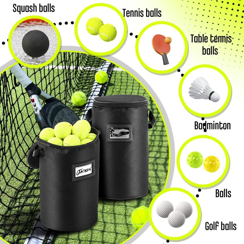Aliceset 2 Pcs Portable Tennis Ball Basket Compatible with Pickleball Golf Training, Carrying and Storage
